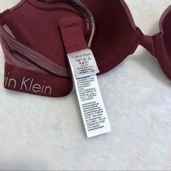 Calvin Klein “2/$20” NWOT Metallic Burgundy Demi Bra Women 34B - Picture 10 of 14